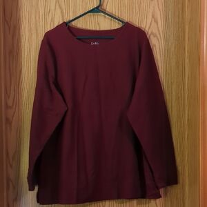 Croft & Barrow Women's Maroon Long Sleeve Top